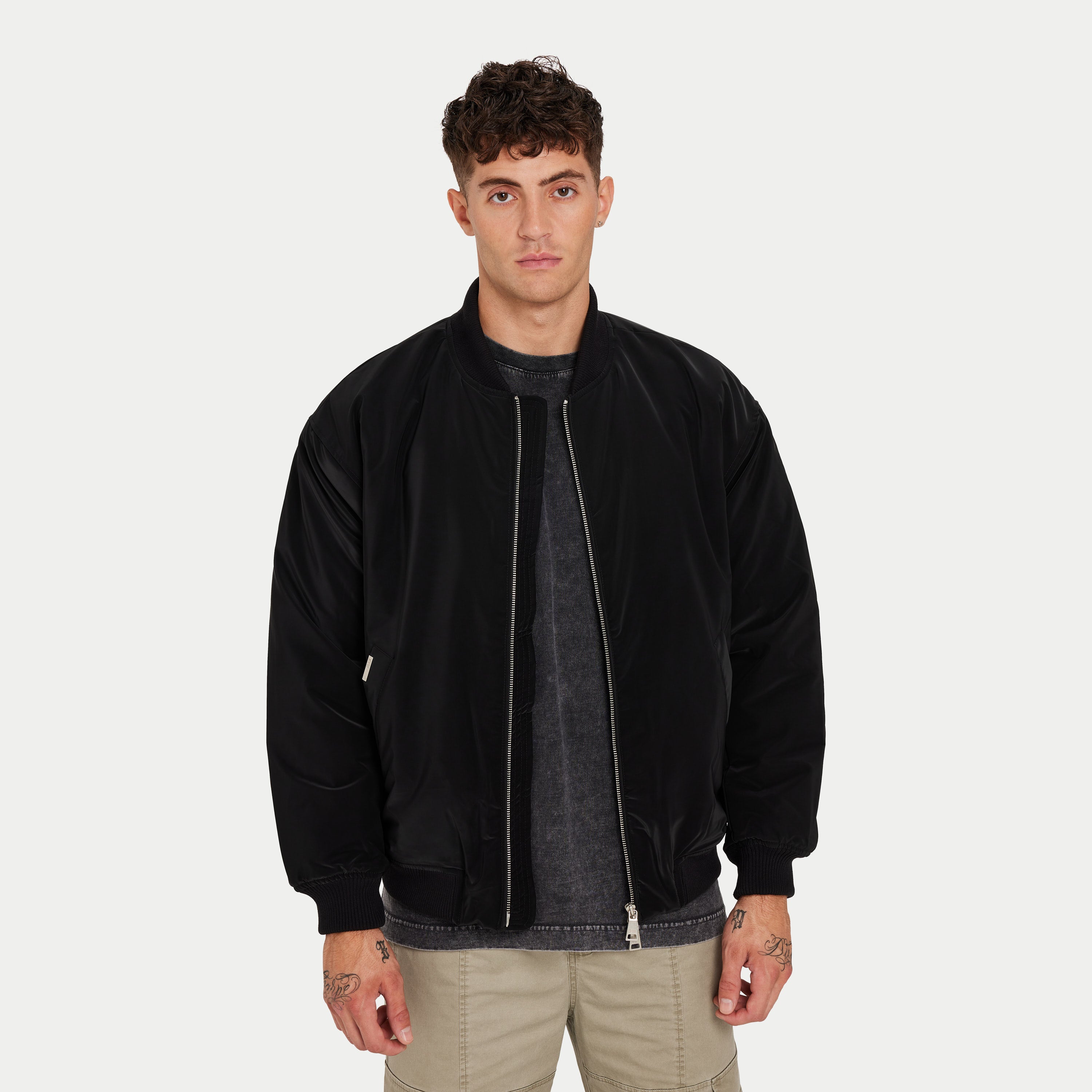 Mens oversized bomber on sale jacket