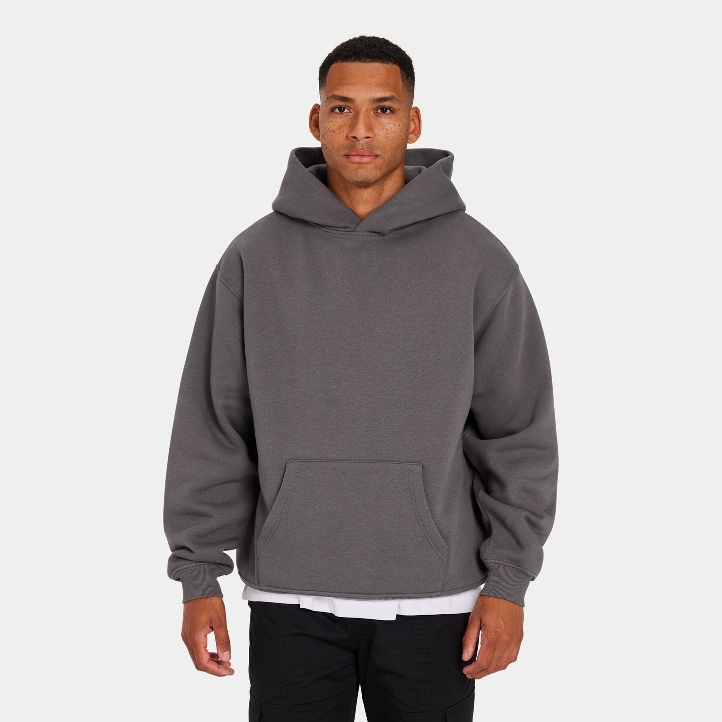 REWEAR Graffiti Oversized Hoodie - Charcoal Grey