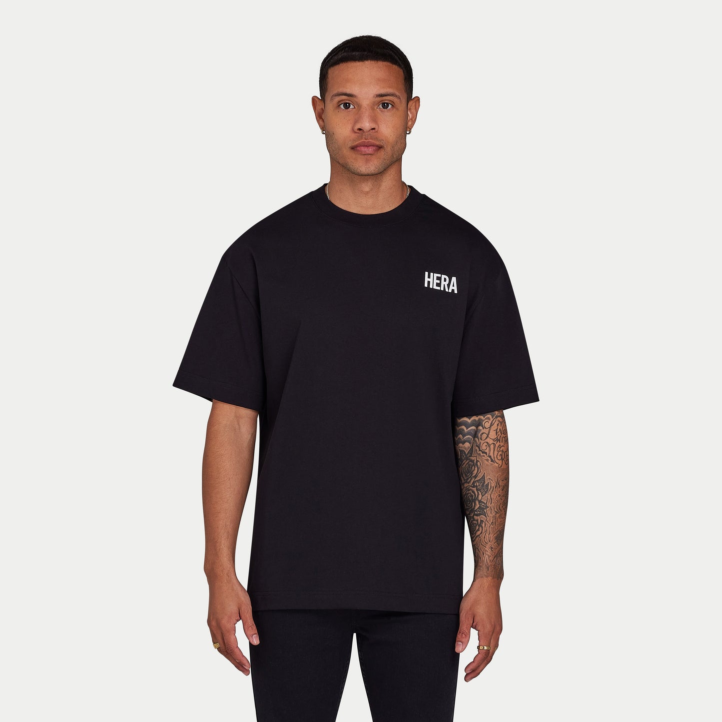 Mens Oversized Staple T-Shirt - Black