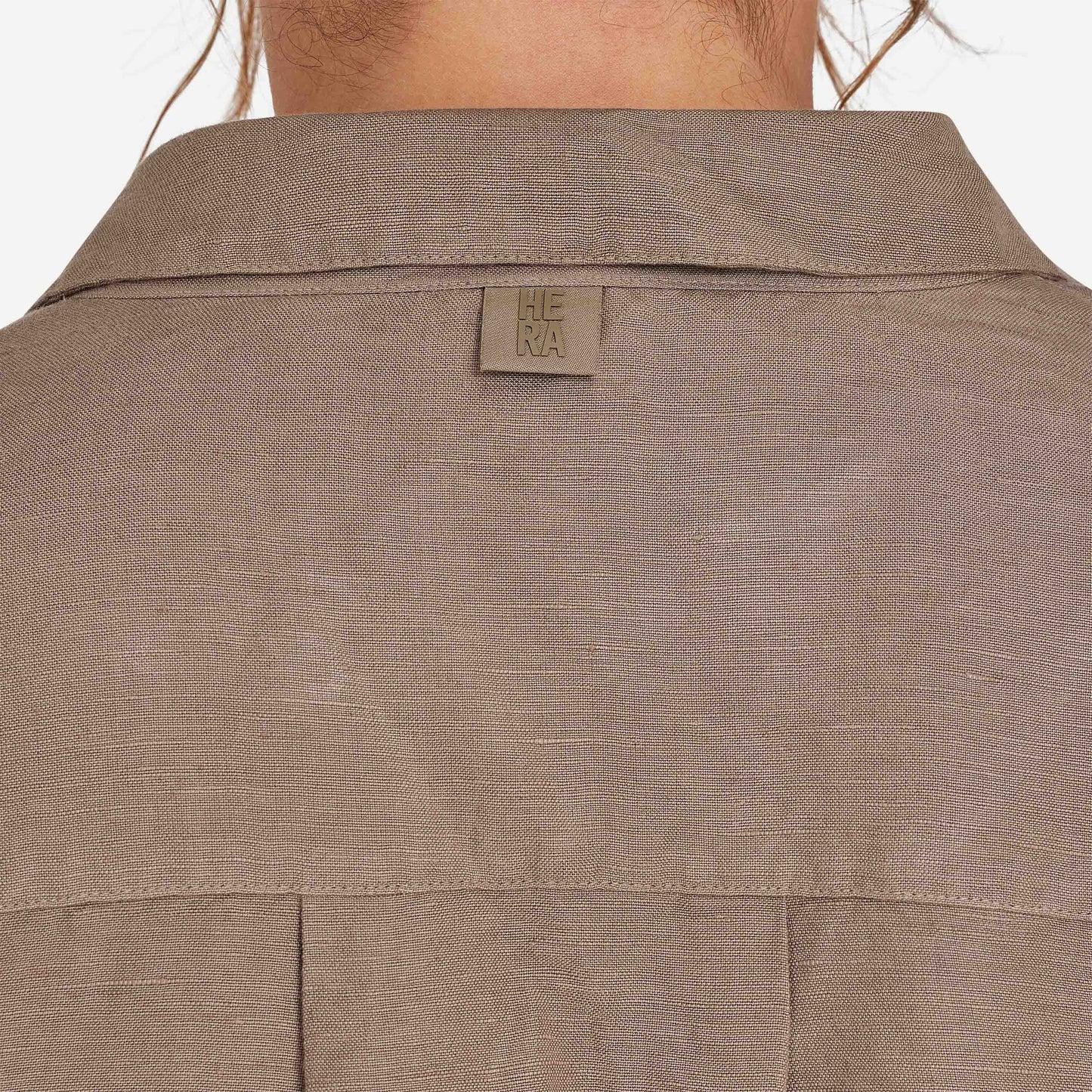 Womens Linen Mix Shirt - Marsh Grey