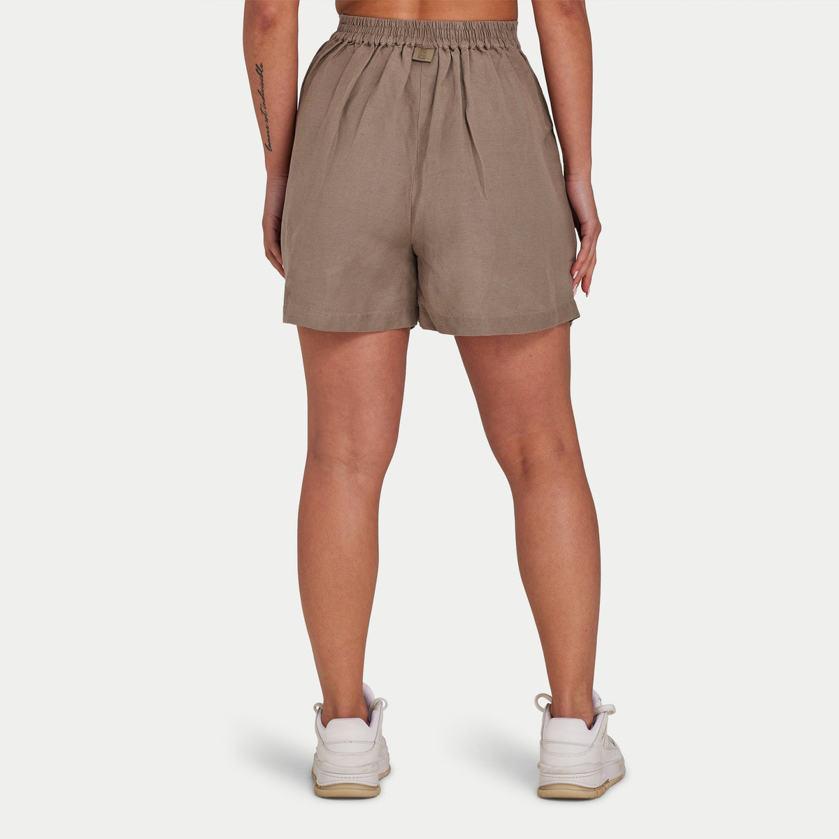 REWEAR Womens Linen Mix Short - Marsh Grey