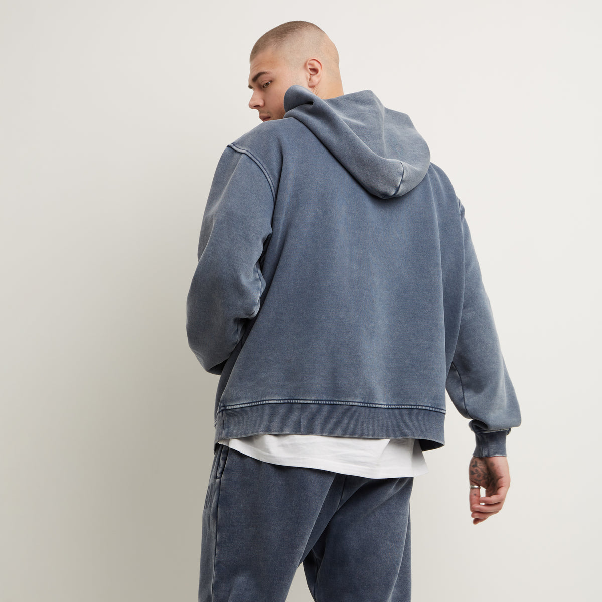REWEAR Washed Oversized Hoodie - Vintage Dark Navy