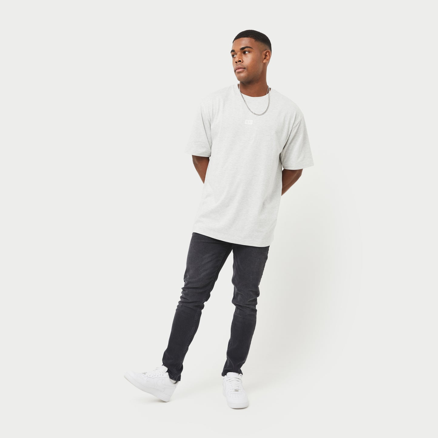 Mens Collective Oversized T-Shirt - Grey Marl