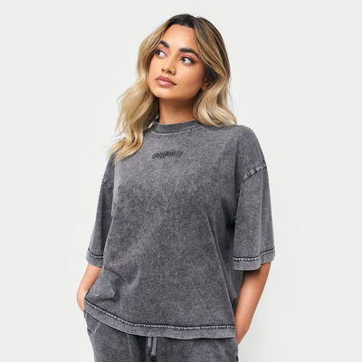 REWEAR Womens Washed T-Shirt - Vintage Black