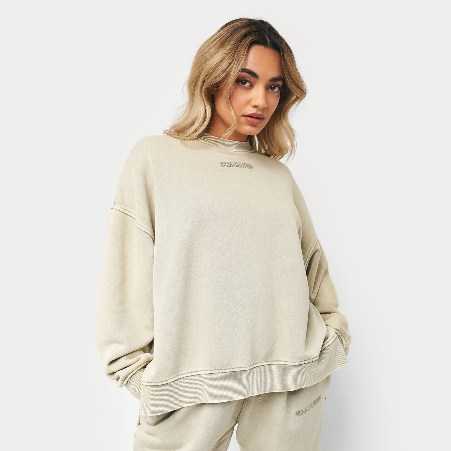 REWEAR  Washed Sweatshirt - Vintage Grey Green