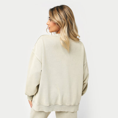 REWEAR  Washed Sweatshirt - Vintage Grey Green