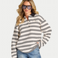 Womens Striped Rugby Polo Shirt