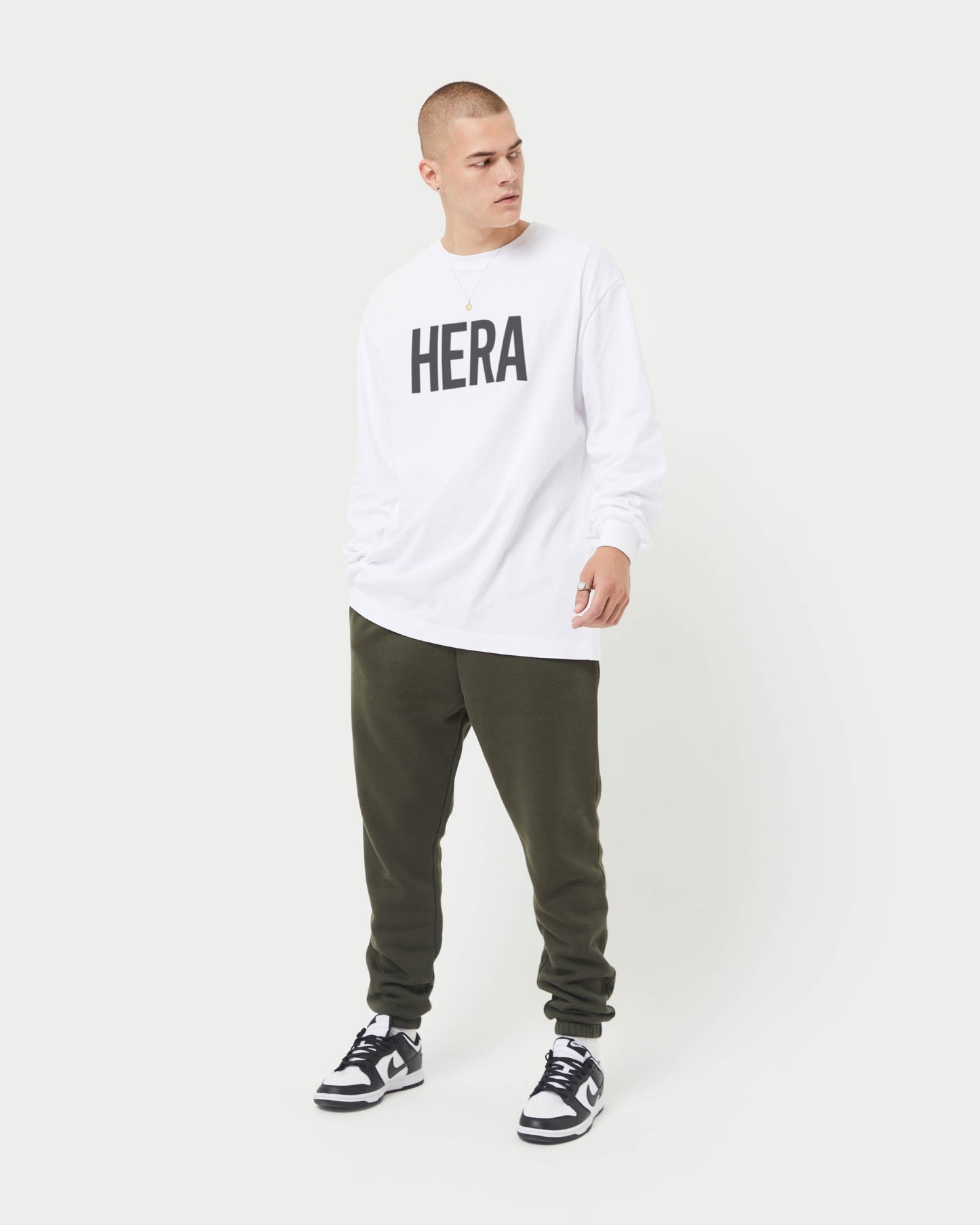 Mens Label Long Sleeve Oversized T-Shirt