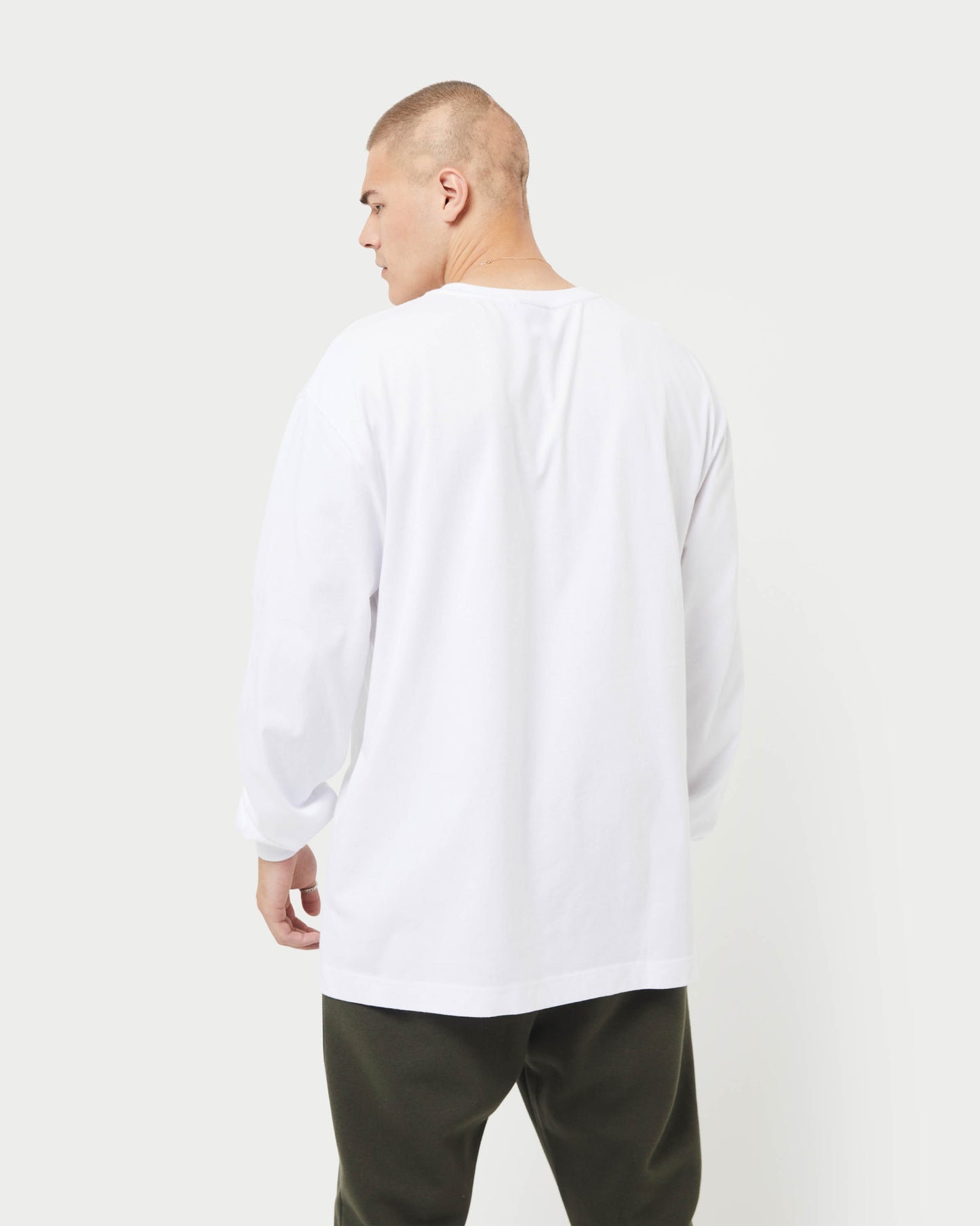 Mens Label Long Sleeve Oversized T-Shirt