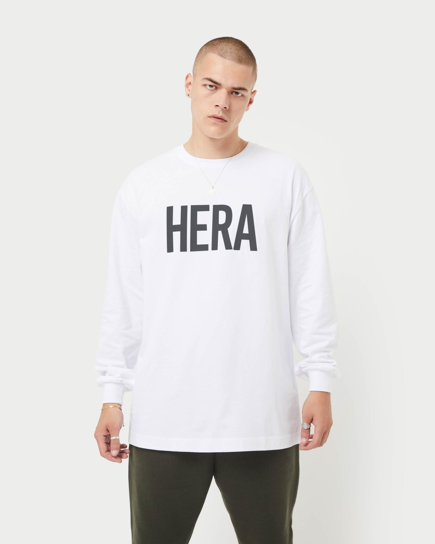 Mens Label Long Sleeve Oversized T-Shirt