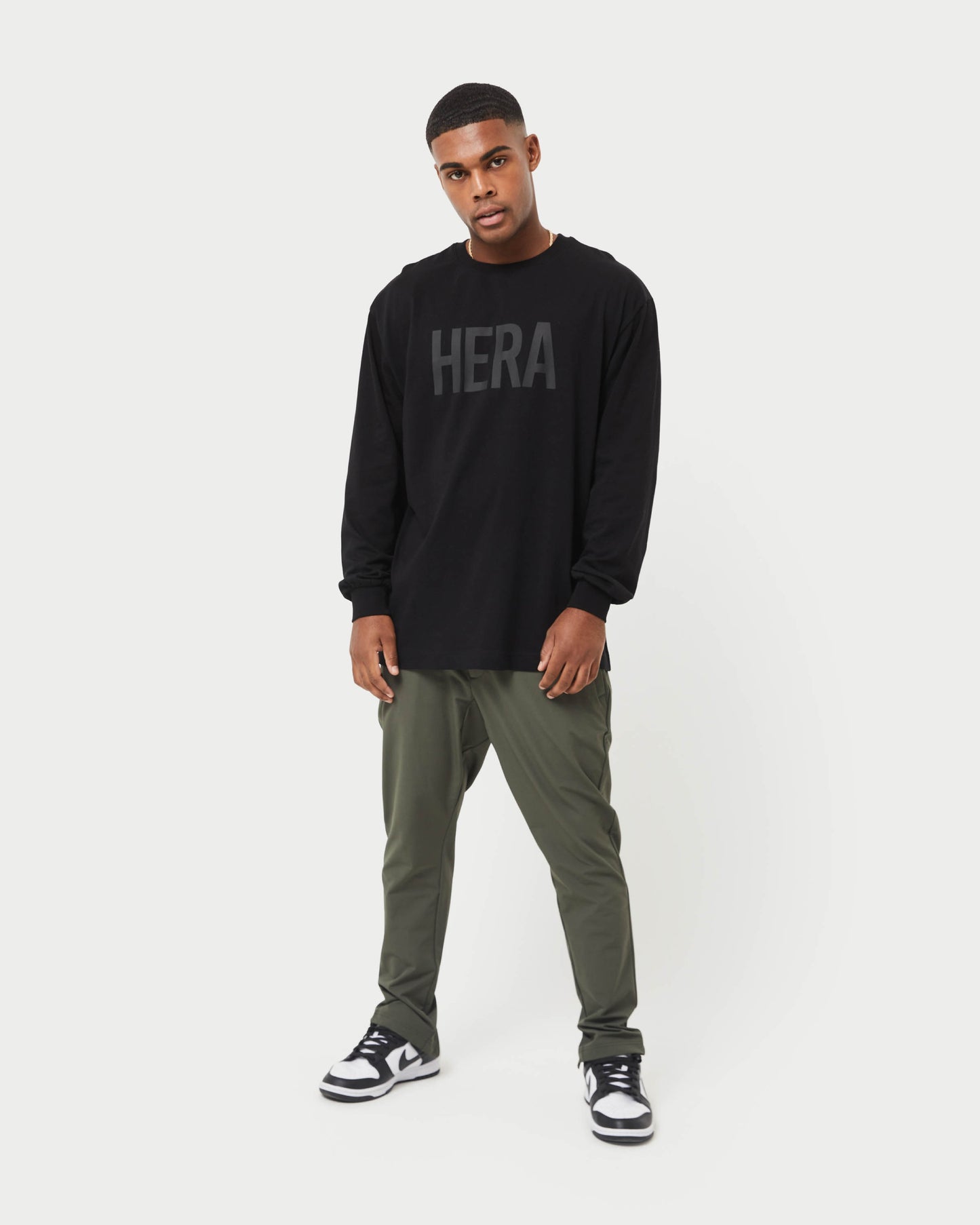 Mens Label Long Sleeve Oversized T-Shirt