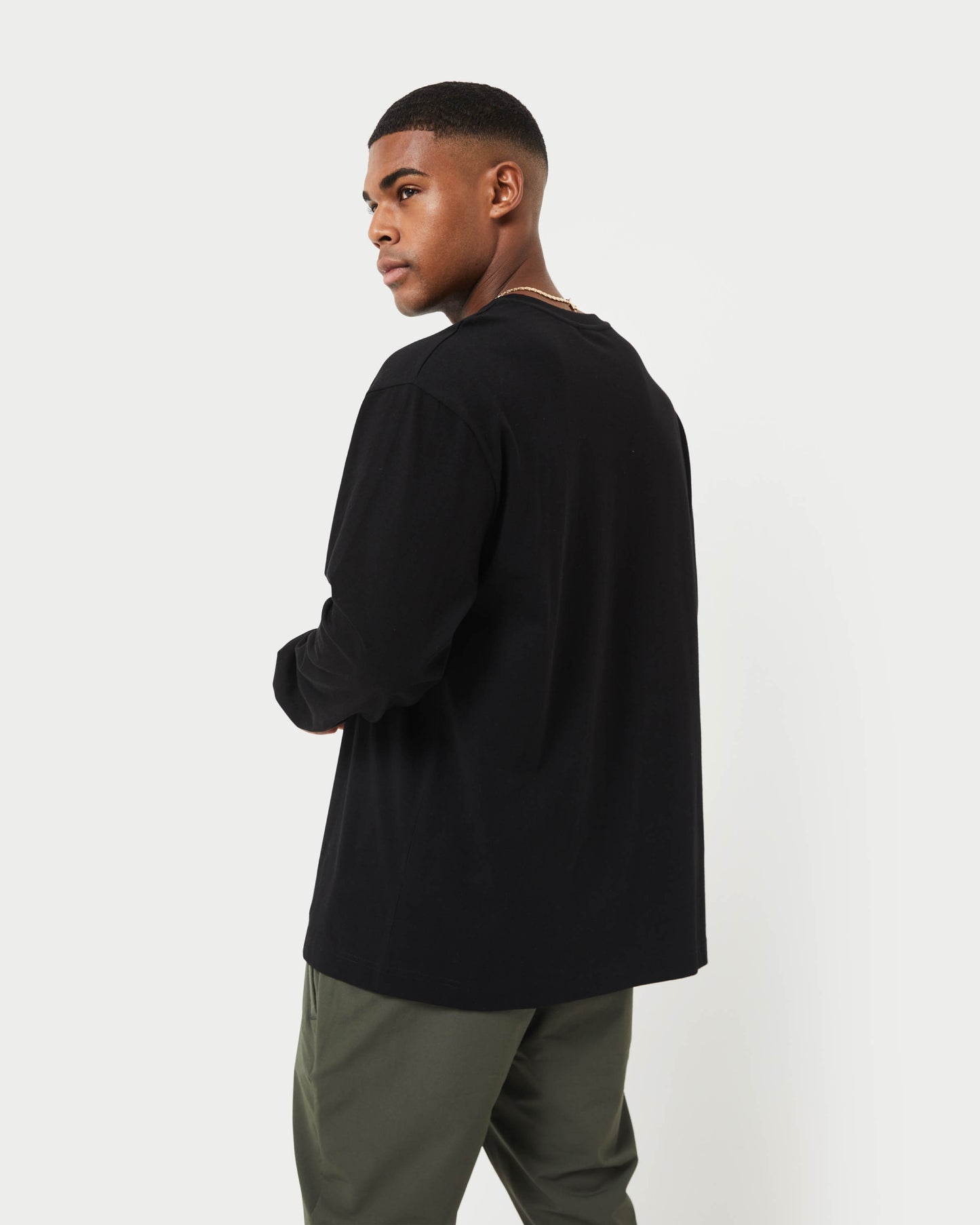 Mens Label Long Sleeve Oversized T-Shirt