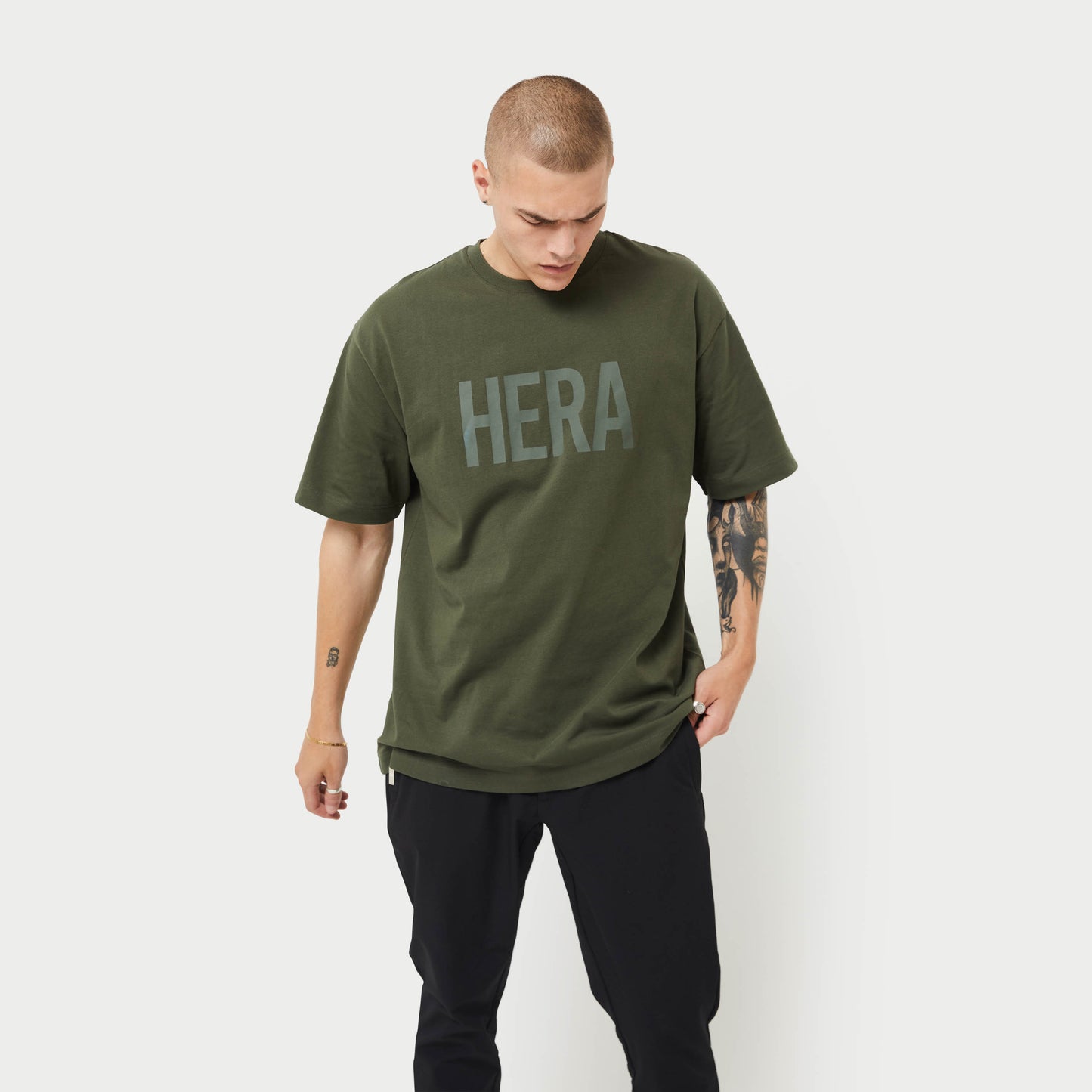 REWEAR Label T-Shirt - Dark Khaki