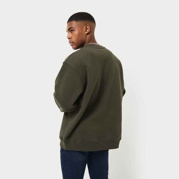 REWEAR Mens Label Sweatshirt - Dark Khaki