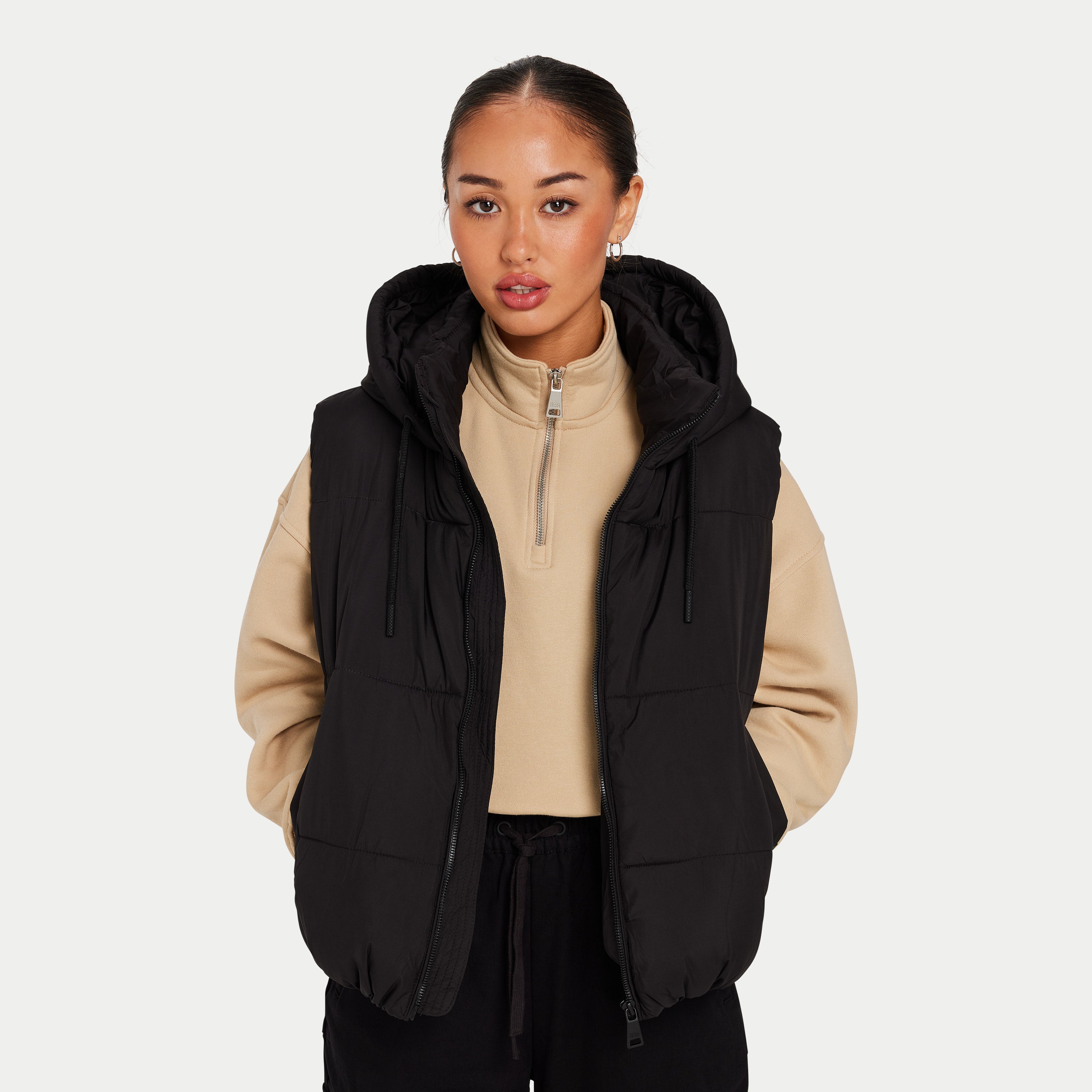 Black cheap puffer gilet