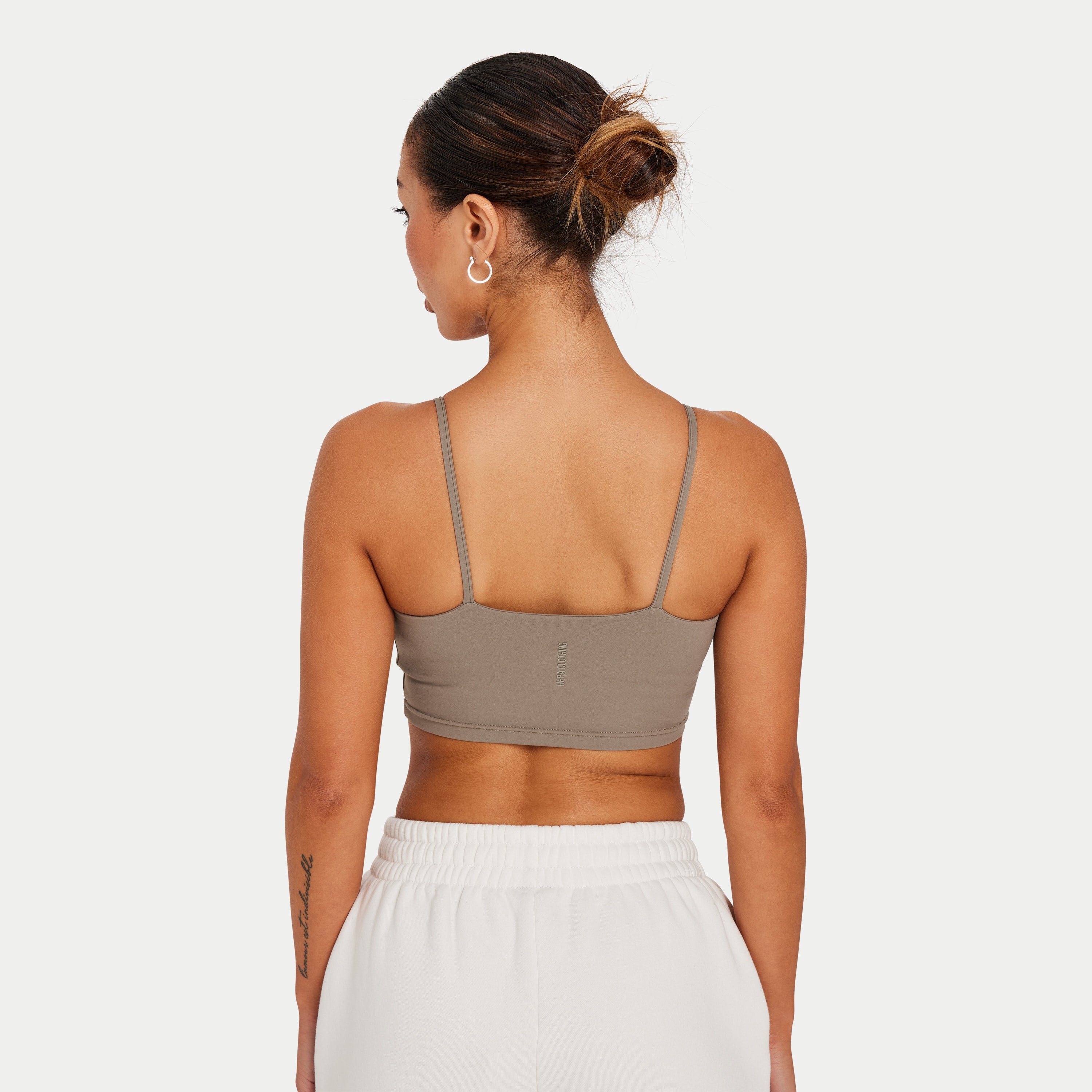 Grey spaghetti strap hot sale crop top