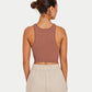 Womens Ribbed Base Racer Crop Top