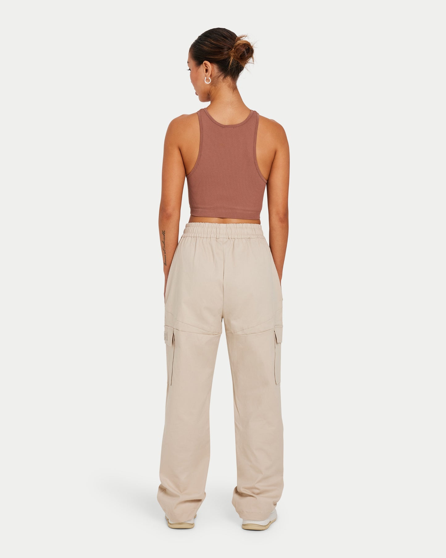 Womens Ribbed Base Racer Crop Top