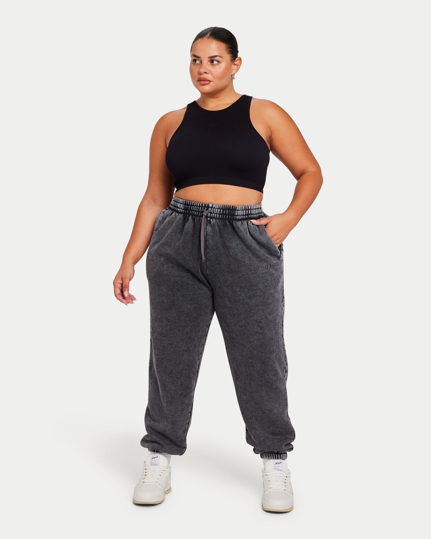 Womens Ribbed Base Racer Crop Top