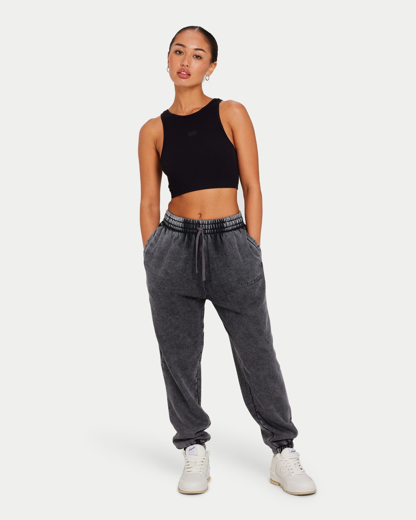 Womens Ribbed Base Racer Crop Top