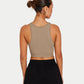 Womens Ribbed Base Racer Crop Top