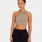 Womens Ribbed Base Racer Crop Top