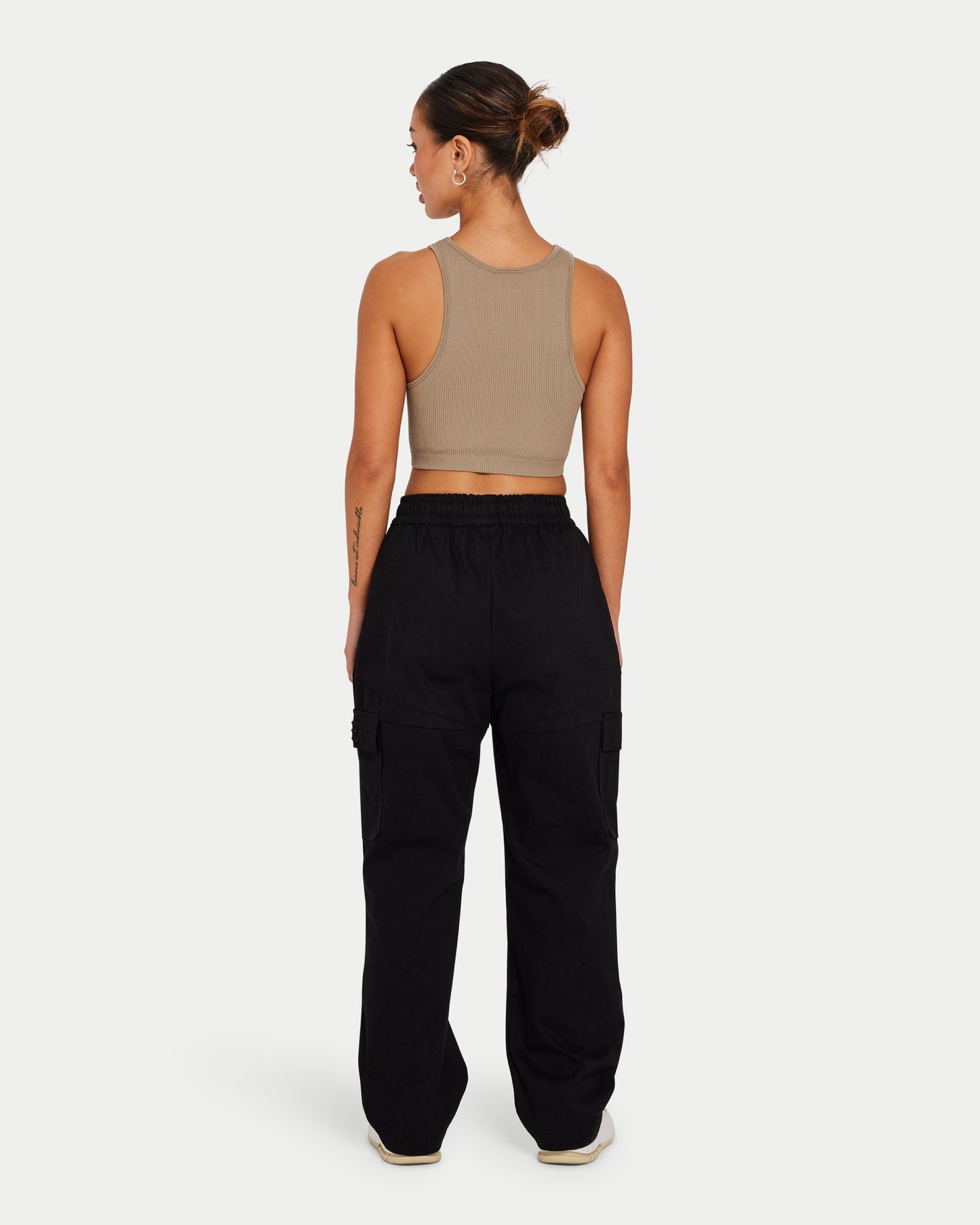 Womens Ribbed Base Racer Crop Top