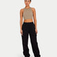 Womens Ribbed Base Racer Crop Top