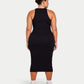Womens Ribbed Base Racer Midi Dress