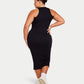 Womens Ribbed Base Racer Midi Dress