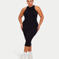 Womens Ribbed Base Racer Midi Dress