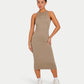 Womens Ribbed Base Racer Midi Dress