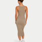 Womens Ribbed Base Racer Midi Dress