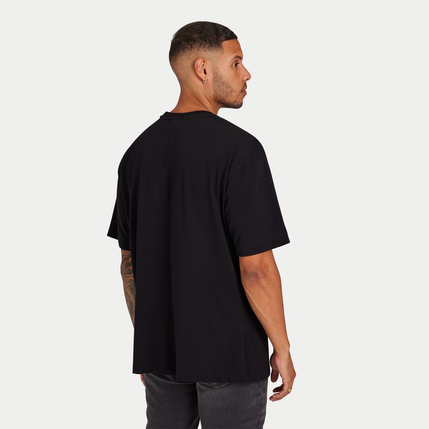 Mens Label Oversized T-Shirt - Black