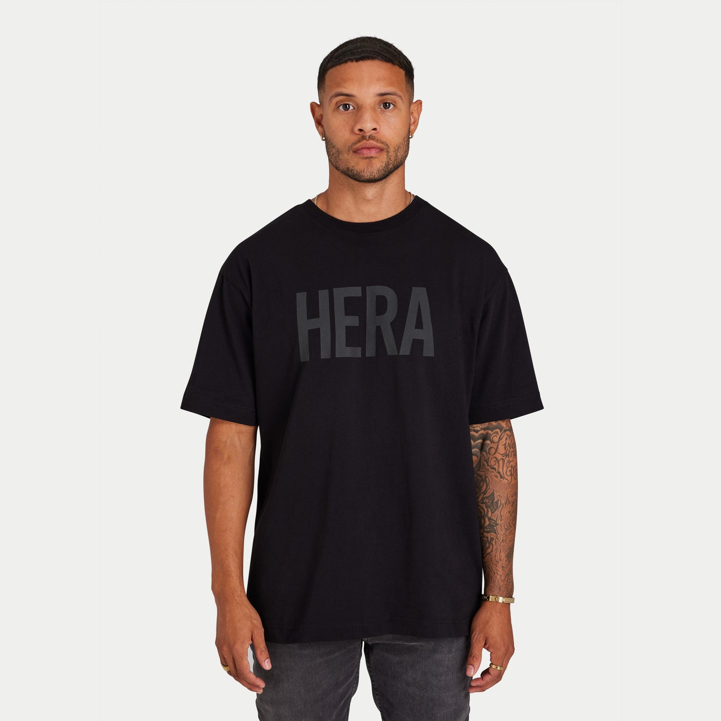 REWEAR Label Oversized T-Shirt - Black