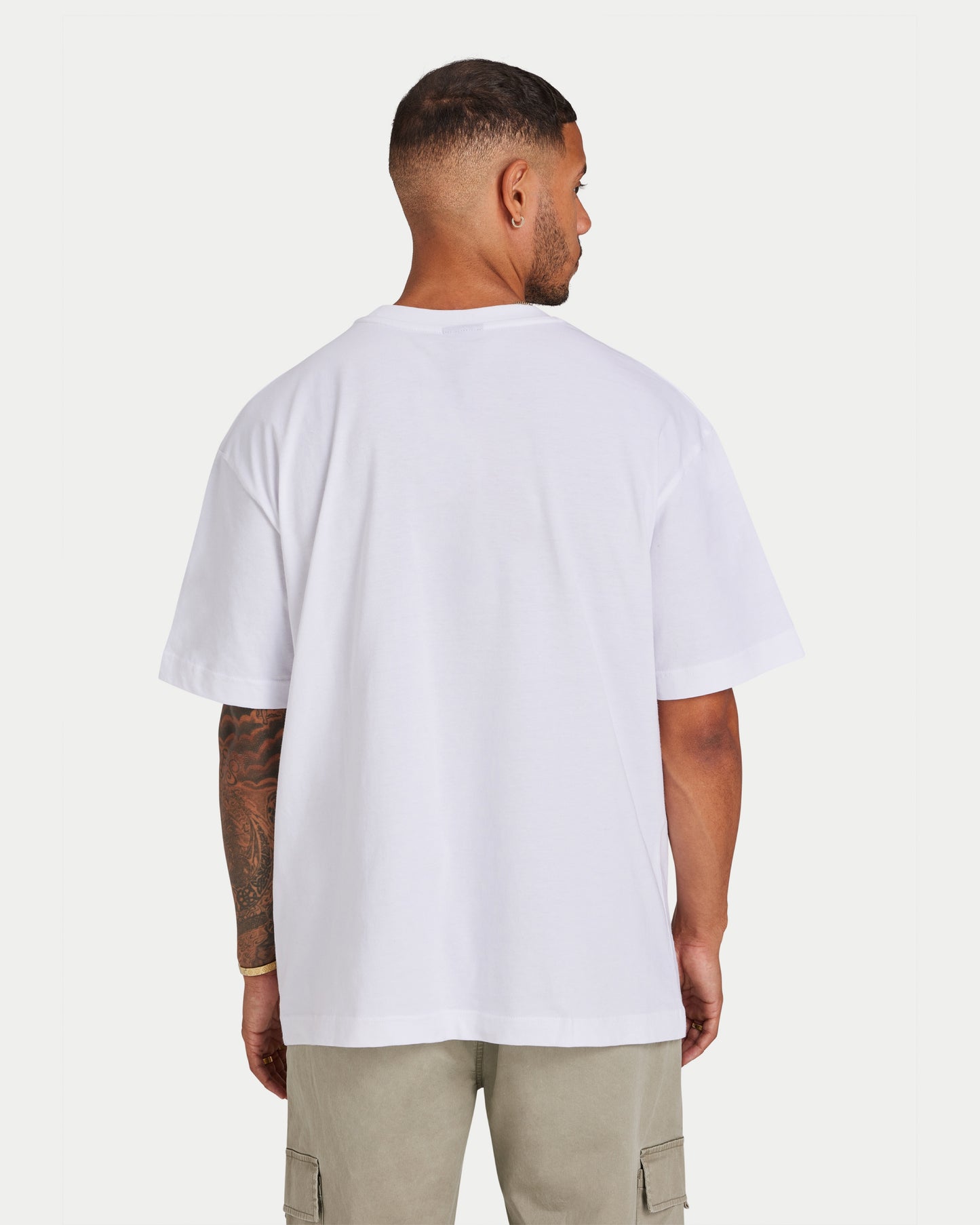 تي شيرت رجالي مقاس كبير - أبيض