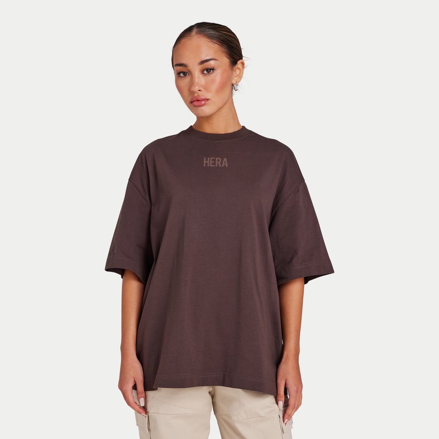 Womens Icon Oversized T-Shirt - Slate Brown
