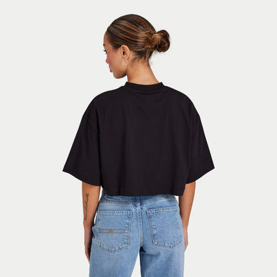 REWEAR Icon Cropped T-Shirt - Black