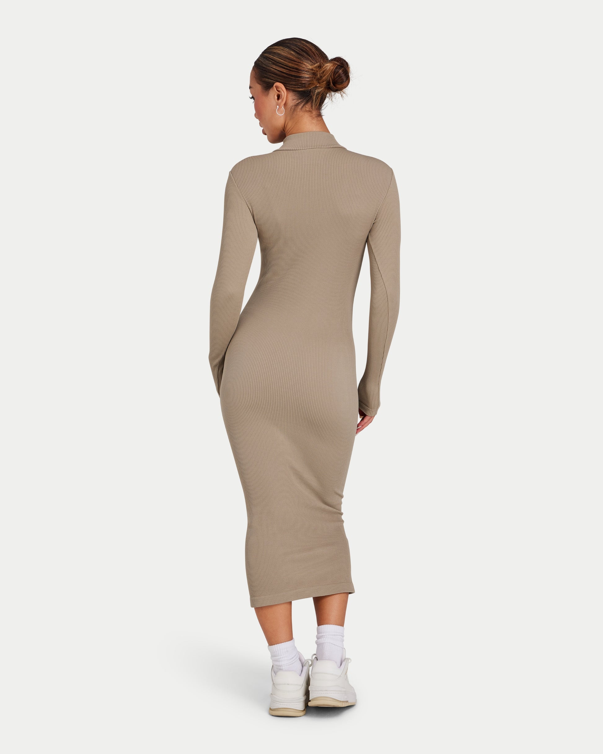 Womens Base Long Sleeve Midi Dress - Grey Green | HERA Clothing Womens Base Long Sleeve Midi Dress - Grey Green | HERA Clothing