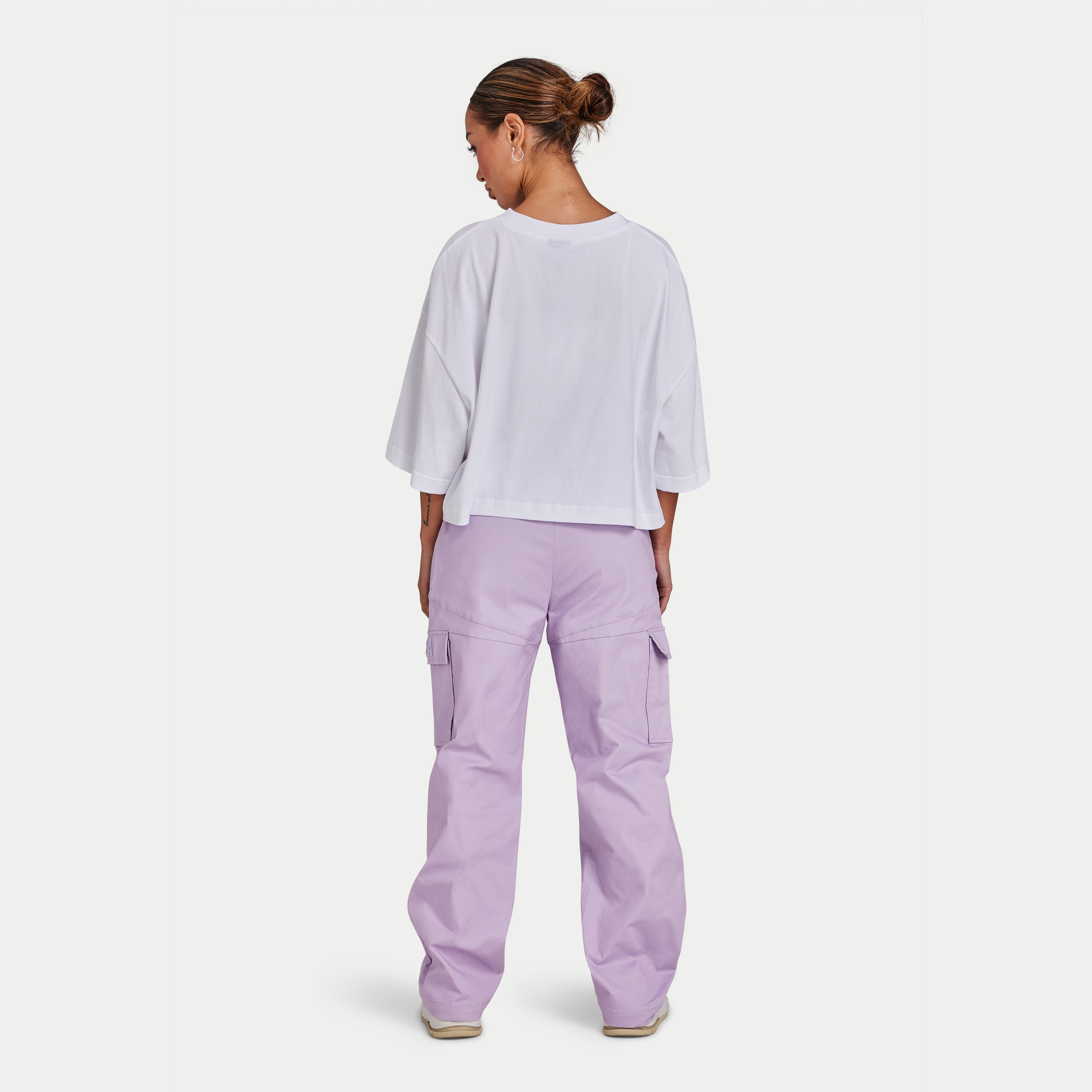 Pastel purple cargo store pants