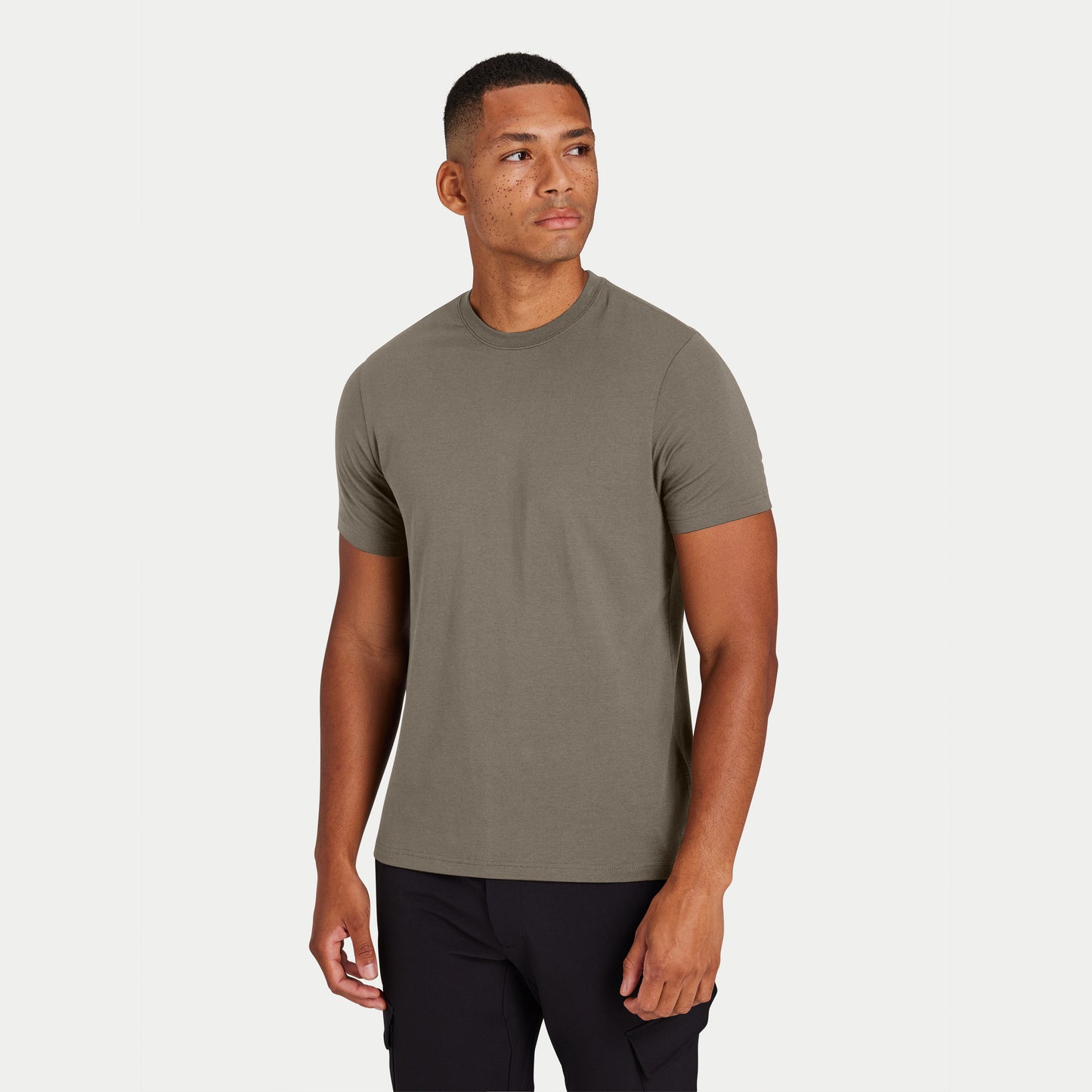 Mens Luxe Regular Fit Short Sleeve T-Shirt - Marsh Grey