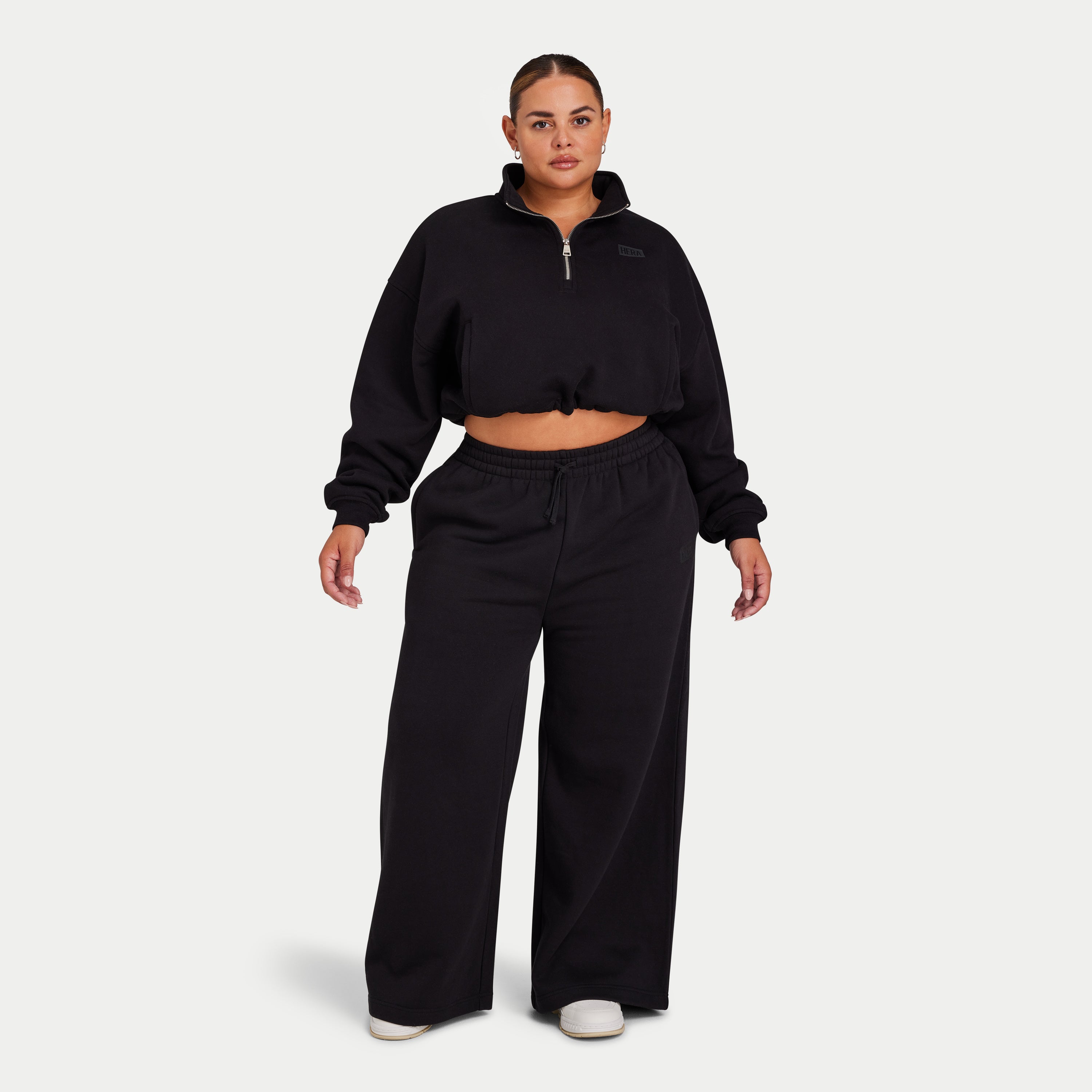 Womens Collective Wide Leg Sweatpant Black