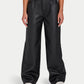 Womens Faux Leather Wide Leg Trouser