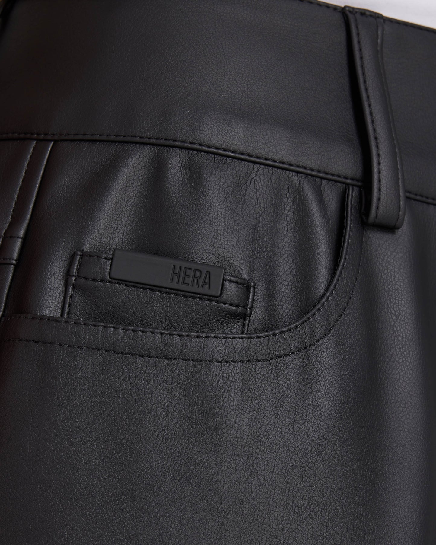 Womens Faux Leather Wide Leg Trouser