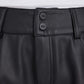 Womens Faux Leather Wide Leg Trouser