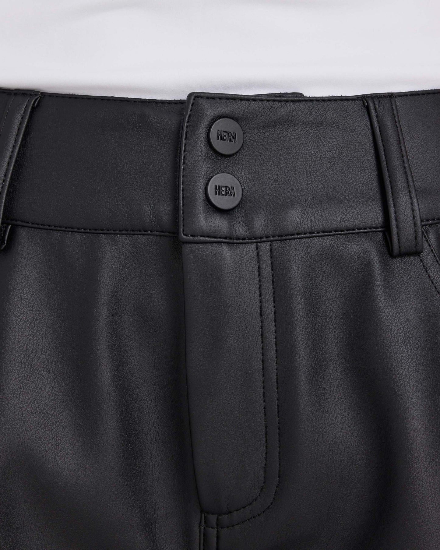 Womens Faux Leather Wide Leg Trouser