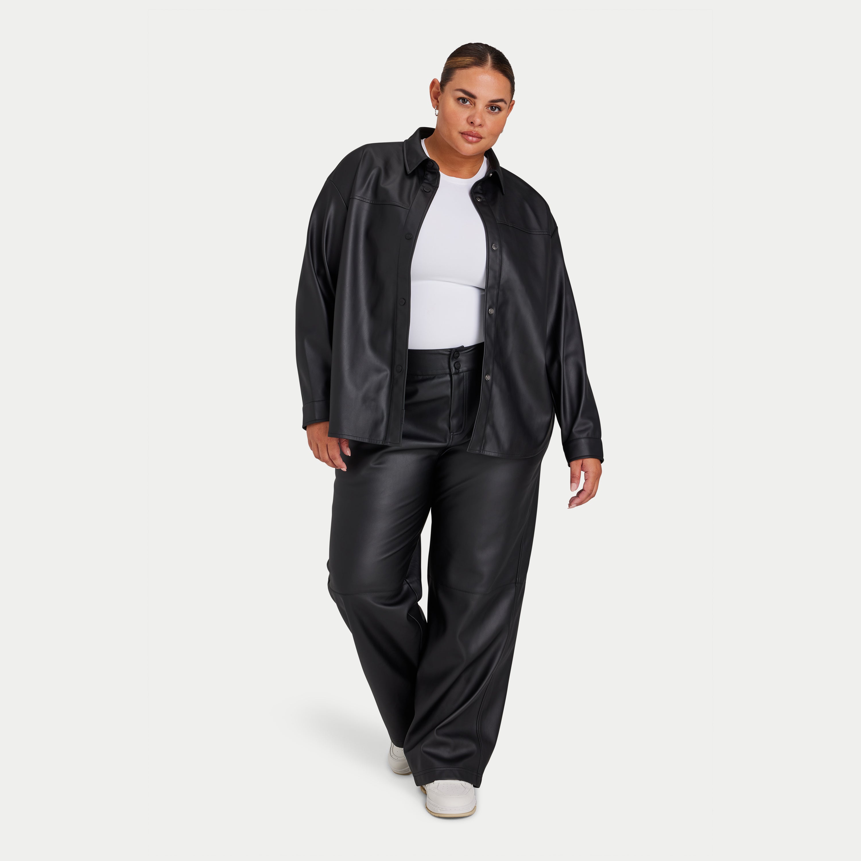 Leather best sale tracksuit womens