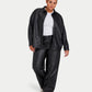 Womens Faux Leather Wide Leg Trouser
