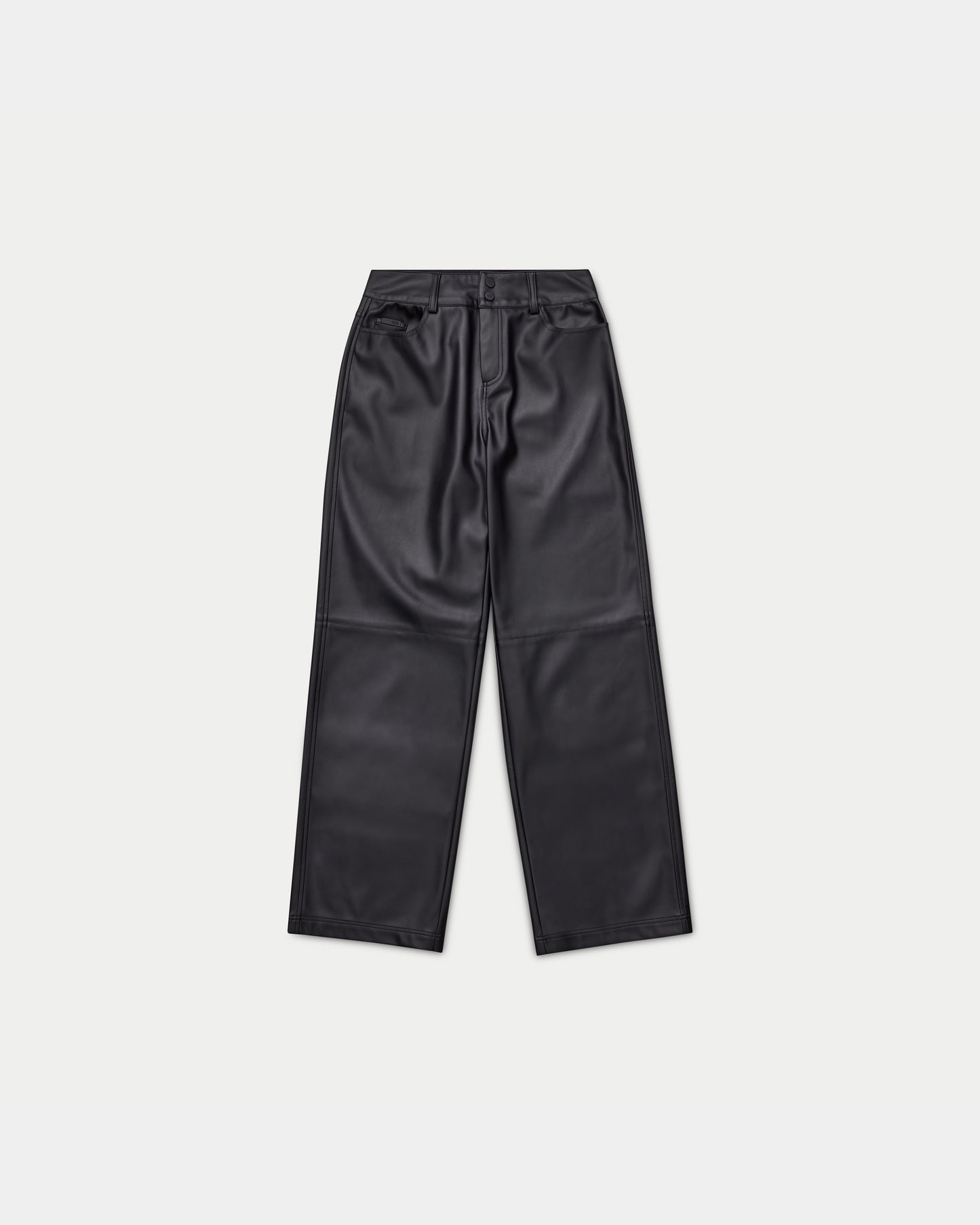 Womens Faux Leather Wide Leg Trouser