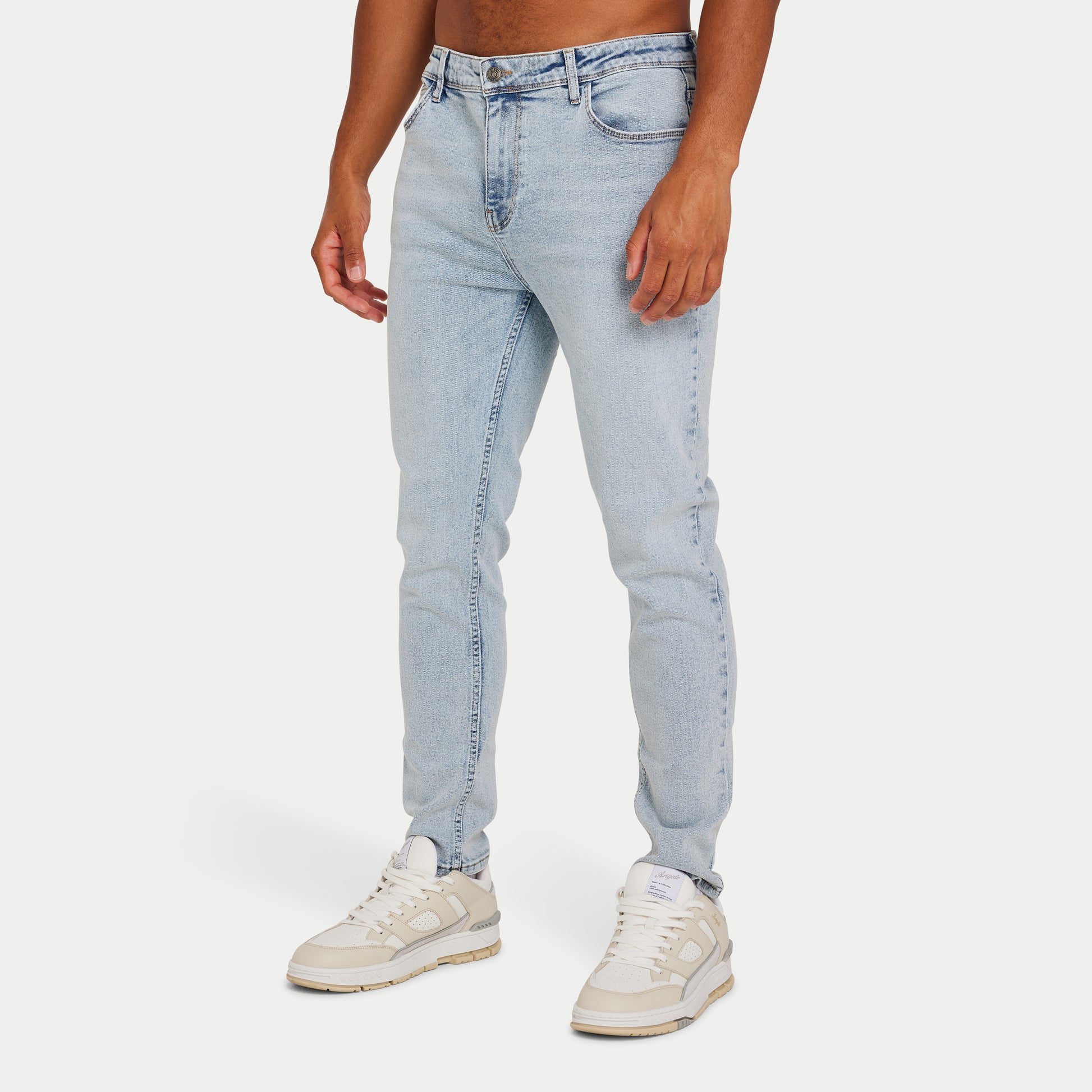 Light-Wash Slim Fit Jeans